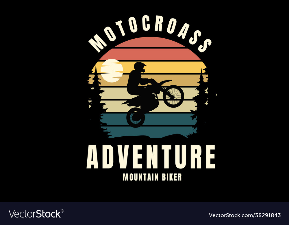 Motocross adventure mountain biker color orange Vector Image