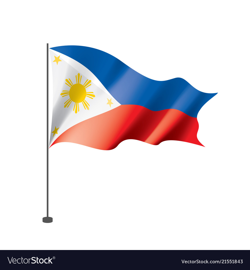 Philippines flag on a white Royalty Free Vector Image