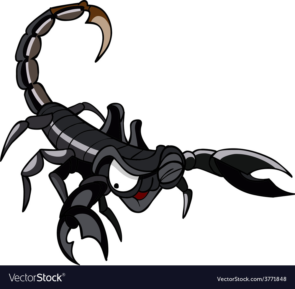 Cartoon evil scorpion Royalty Free Vector Image