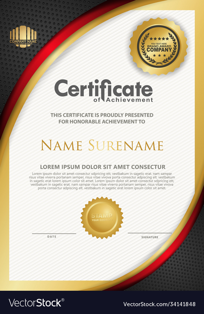 Certificate template with luxury patterndiploma Vector Image