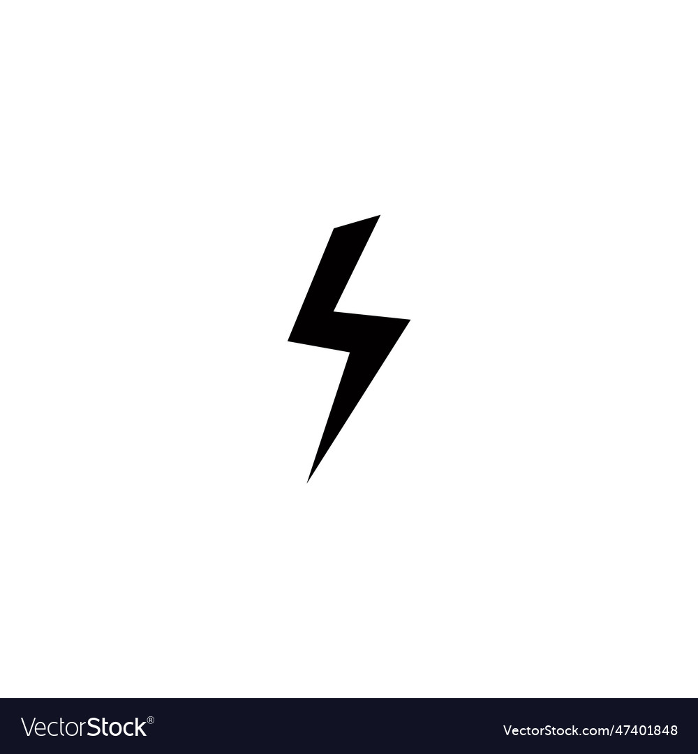 Flat lightning silhouette lightning icon Vector Image