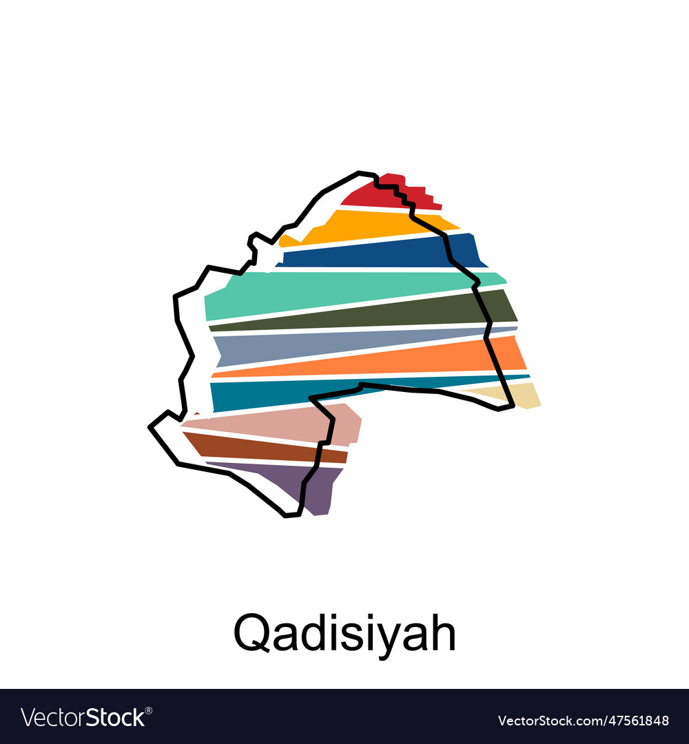 Fully editable detailed map of qadisiyah design Vector Image