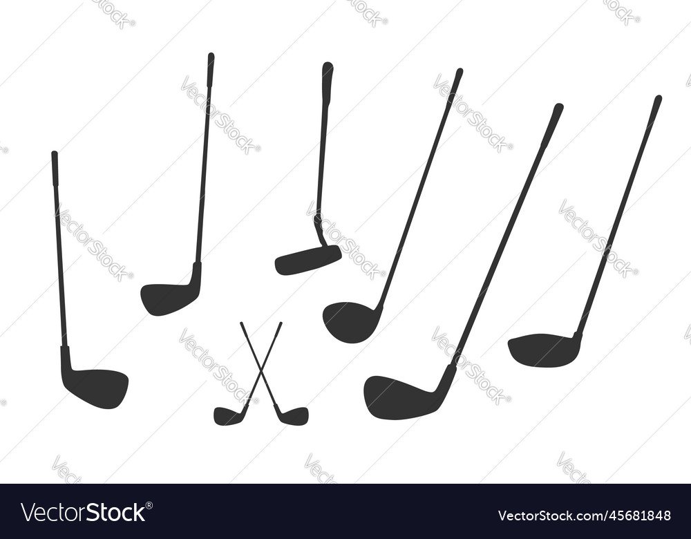 Golf club silhouettes Royalty Free Vector Image