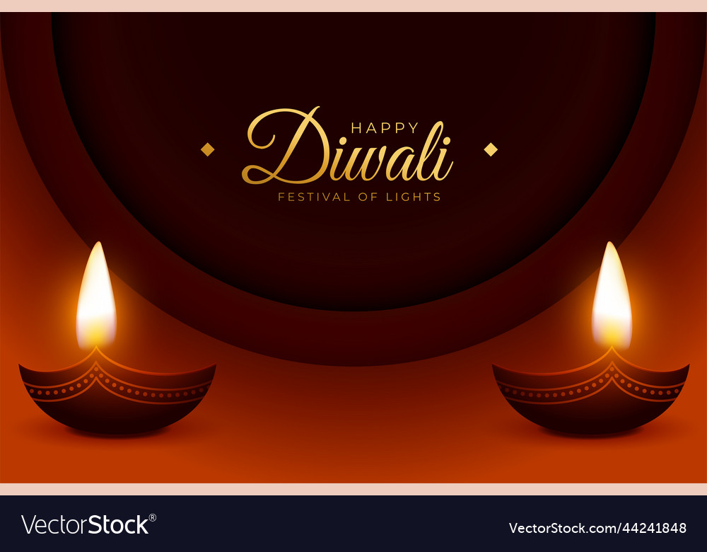 Happy diwali greeting card for festival of lights vector image Happy diwali greeting card for festival of lights