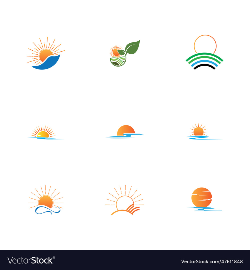 Sunrise logo template icon logo Royalty Free Vector Image