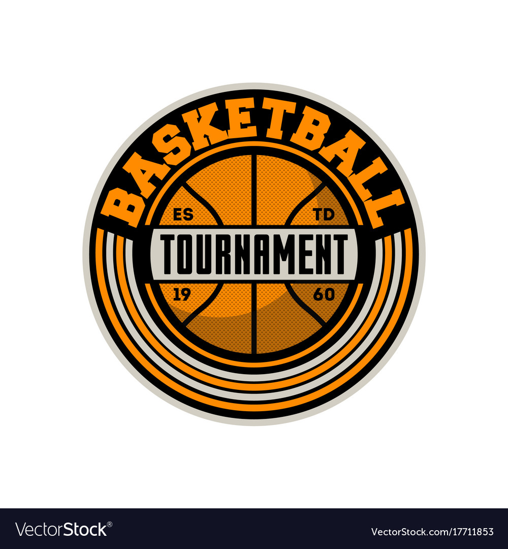 Basketball professional tournament vintage label Vector Image