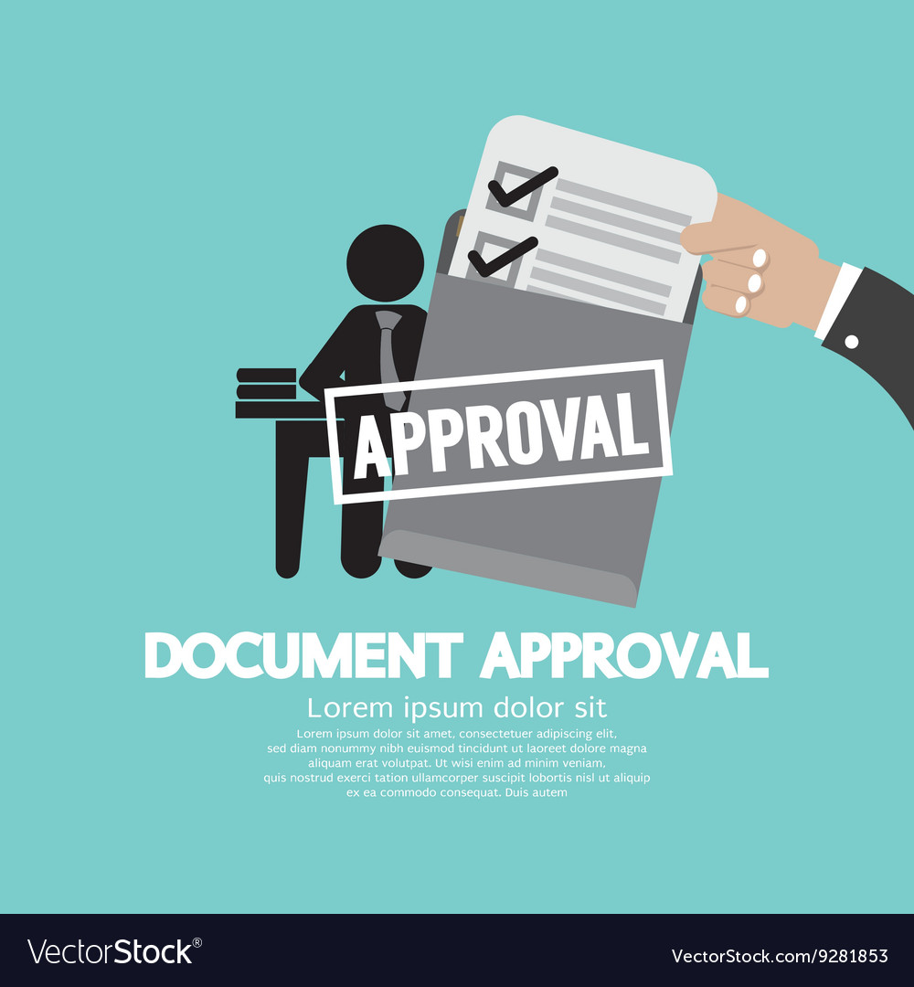 Document approval Royalty Free Vector Image - VectorStock