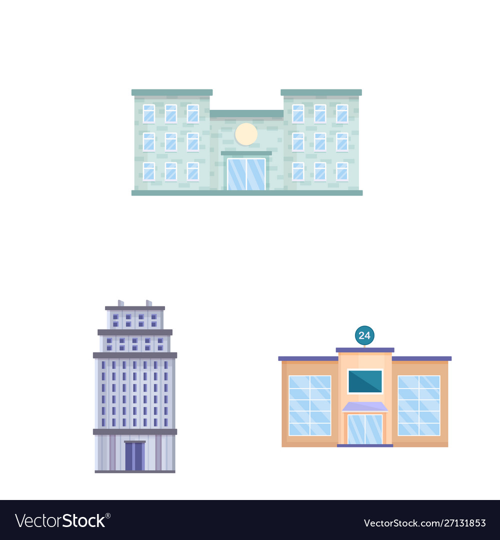 Facade and building sign Royalty Free Vector Image