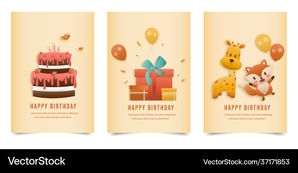 Invitation birthday greeting card Royalty Free Vector Image