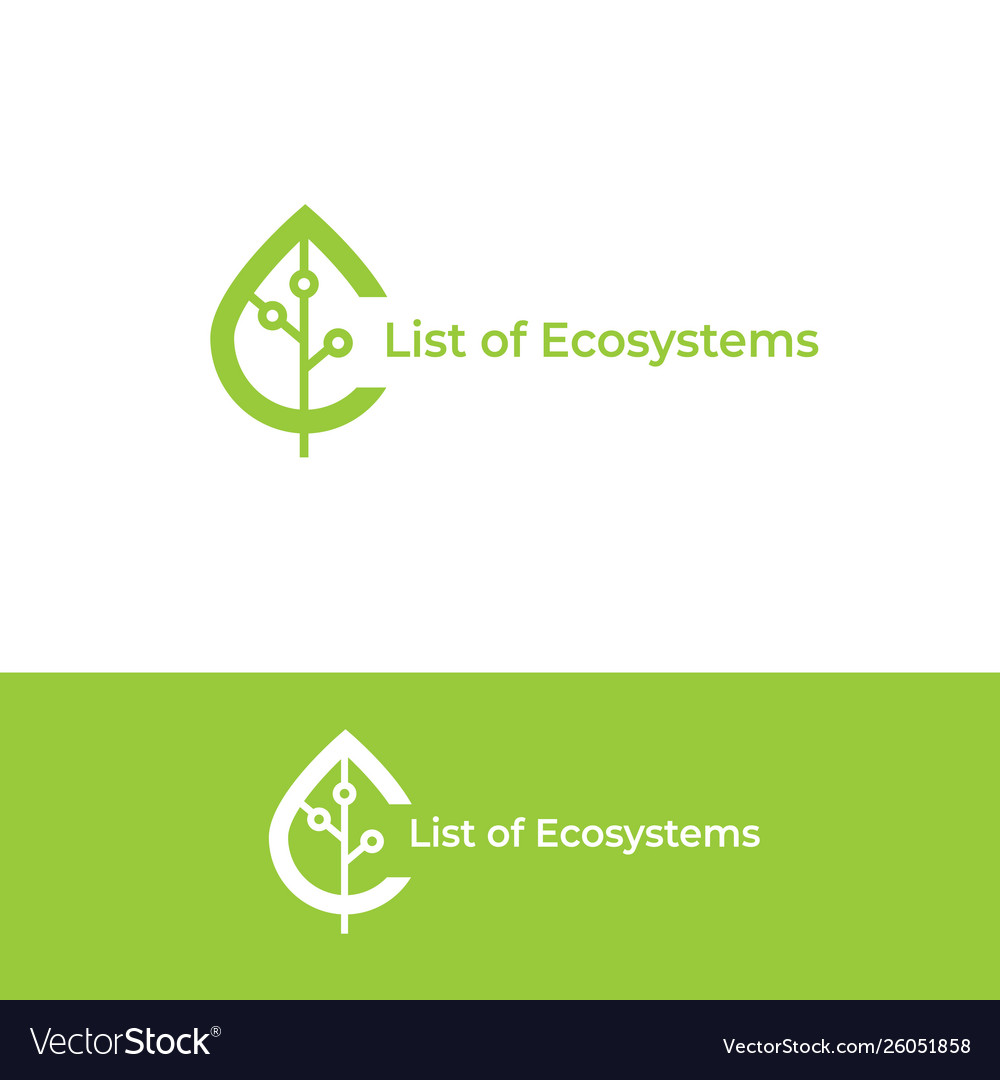 Ecosystem logo leaf icon Royalty Free Vector Image