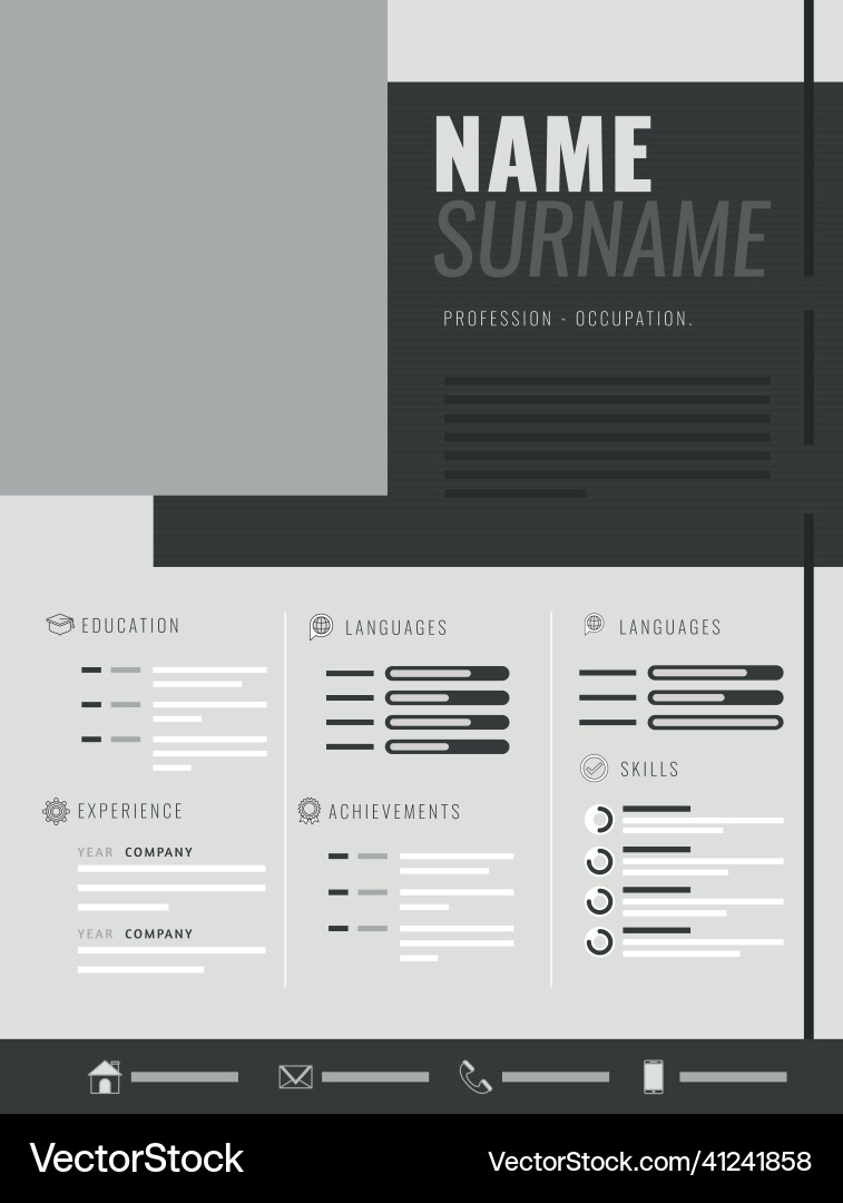 Professional curriculum design Royalty Free Vector Image