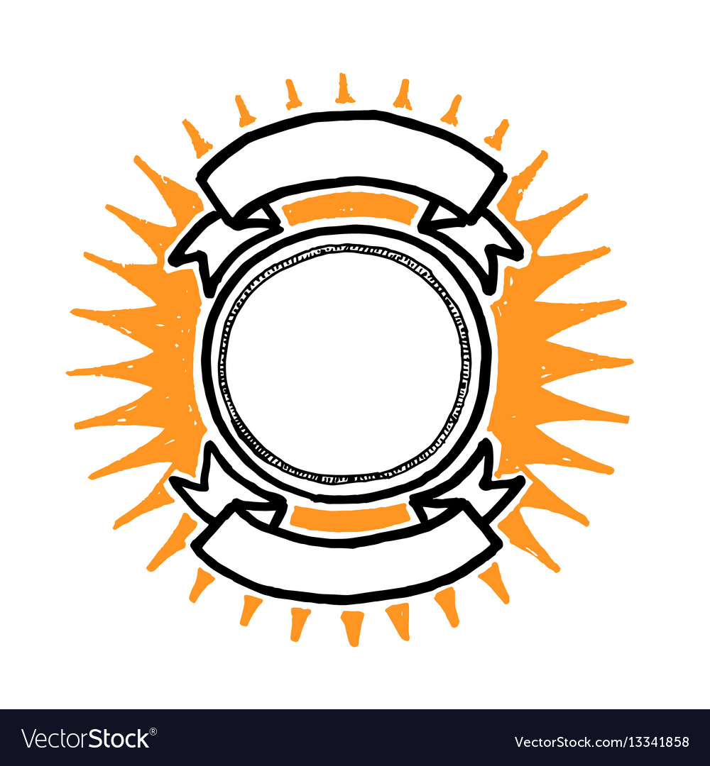 Round Frame With Ribbon Banners Royalty Free Vector Image