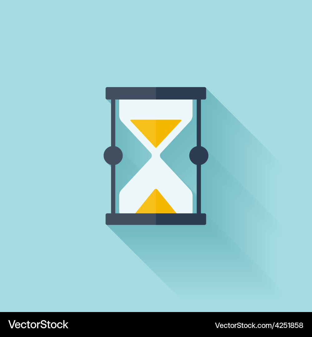 Sand clock flat icon Royalty Free Vector Image