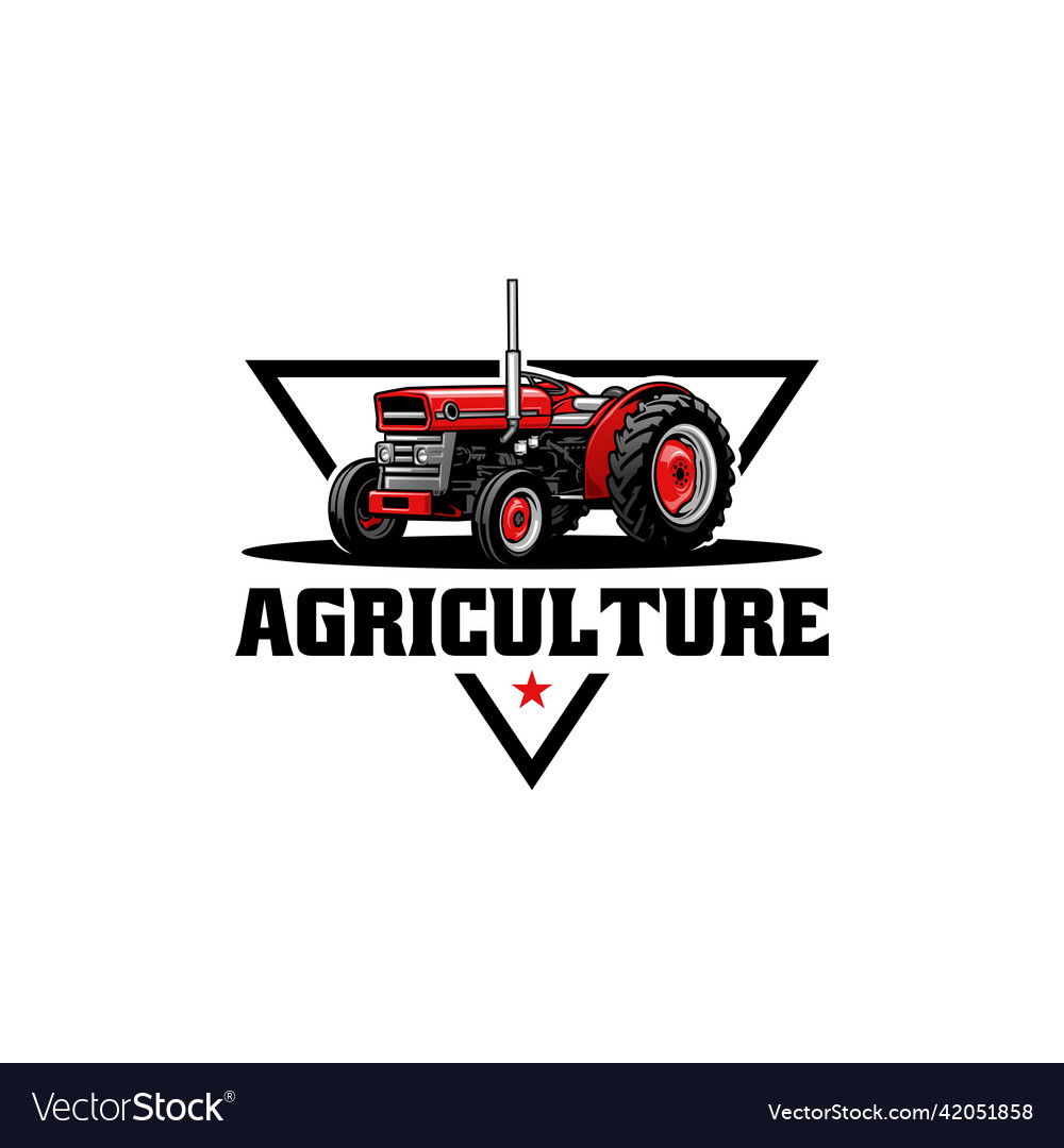 Tractor farm equipment logo Royalty Free Vector Image