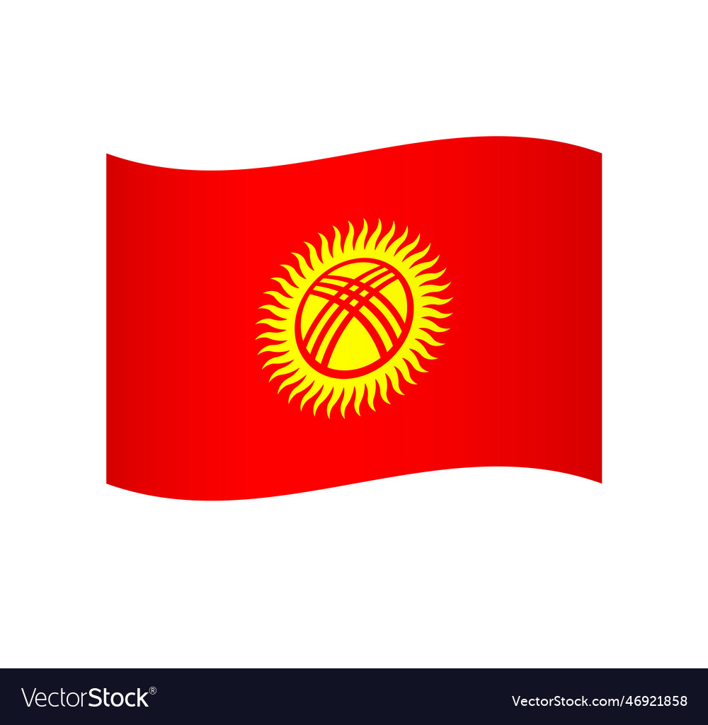 Wavy flag of kyrgyzstan Royalty Free Vector Image