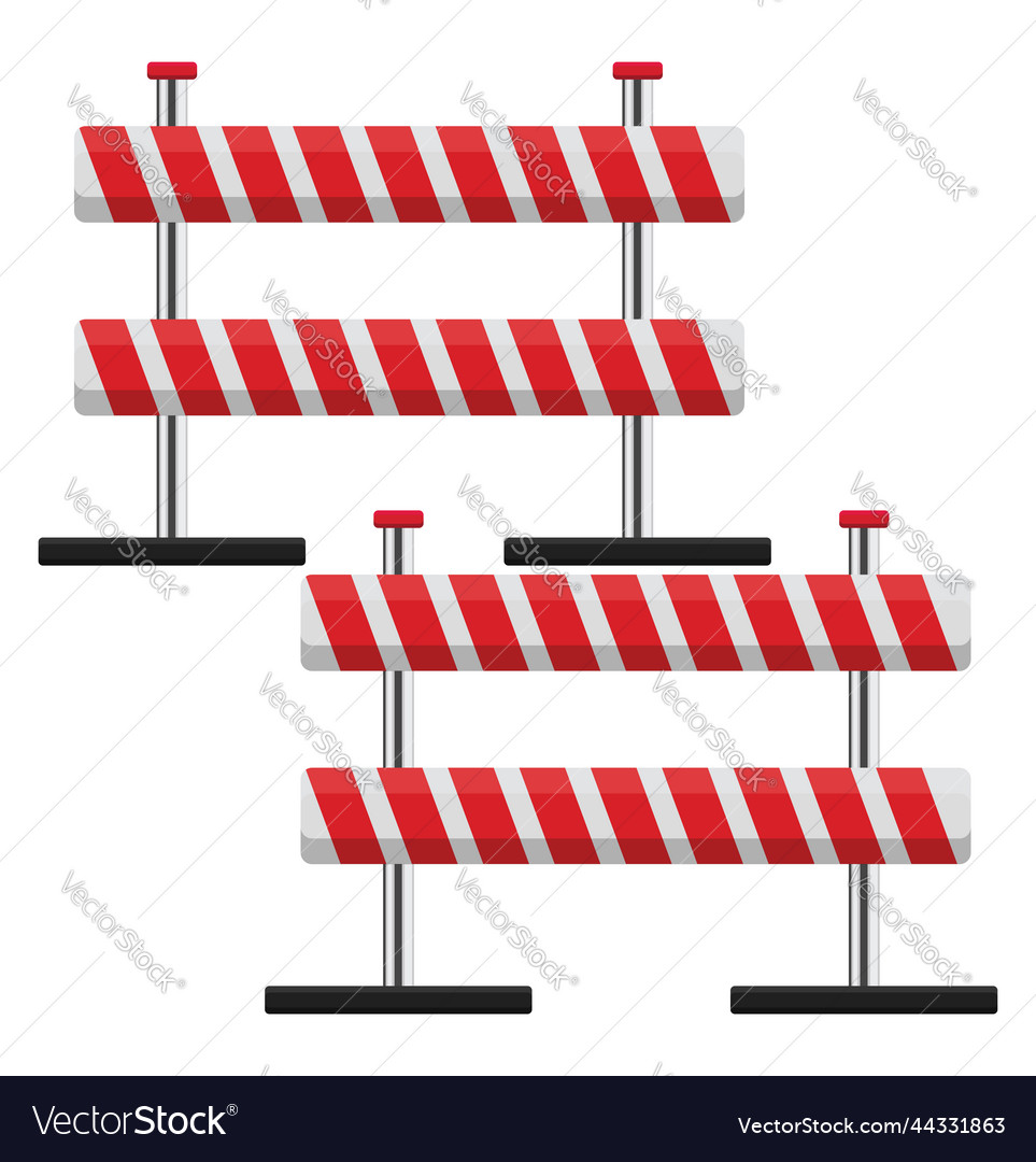 Barricade on road a white background Royalty Free Vector