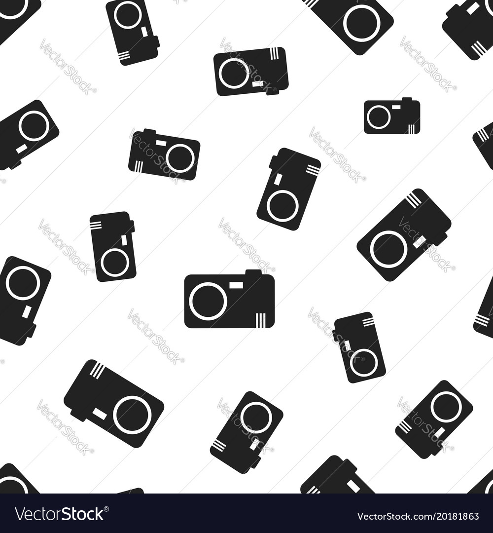 Camera seamless pattern background business flat Vector Image