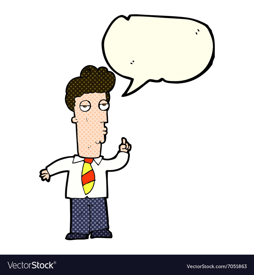 Cartoon bored man asking question with speech Vector Image