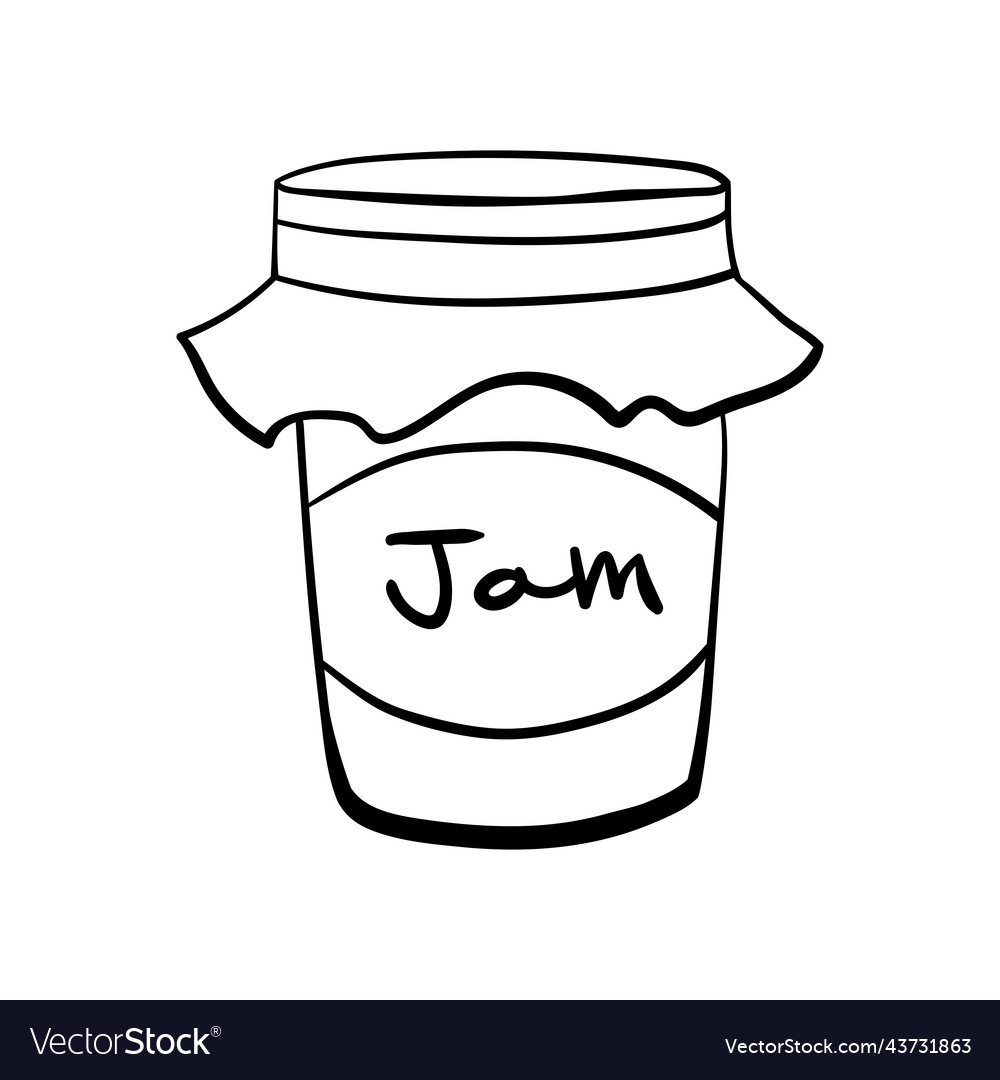 Hand drawn mason jar sketch jar with lid vector image Hand drawn mason jar sketch jar with lid