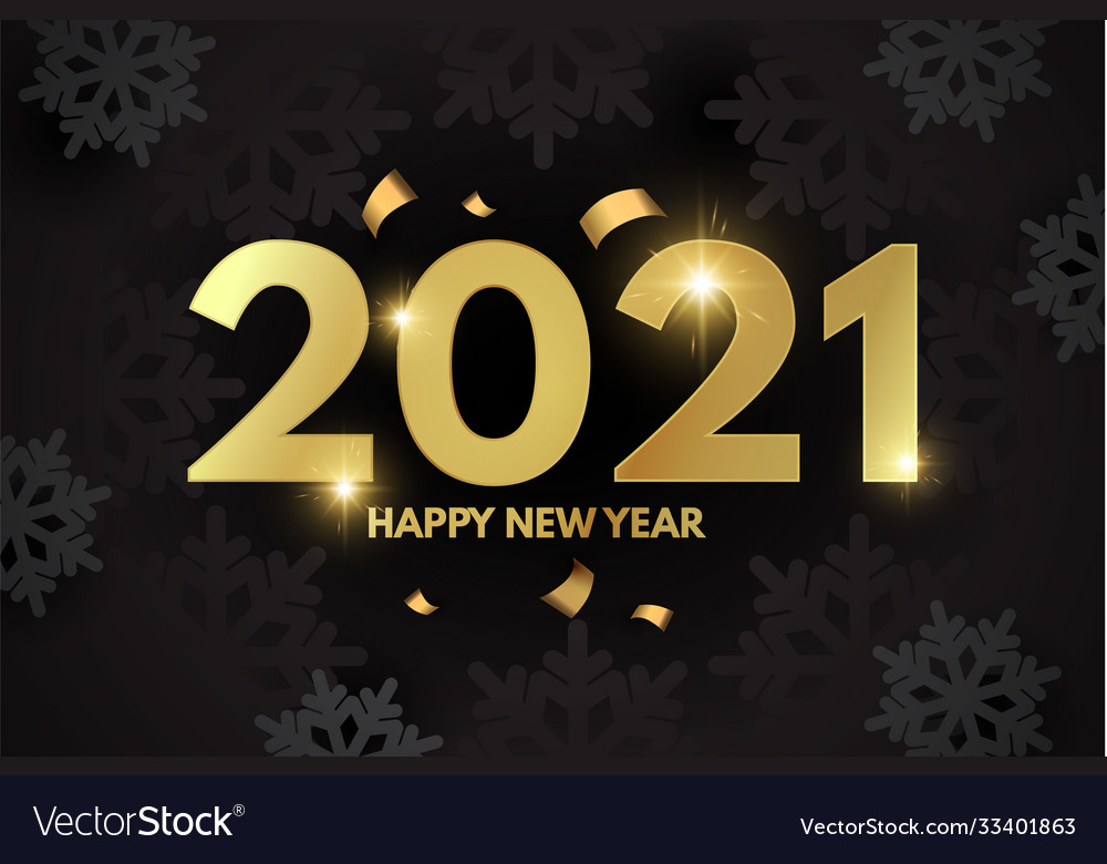 Happy new 2021 year elegant design with gold Vector Image