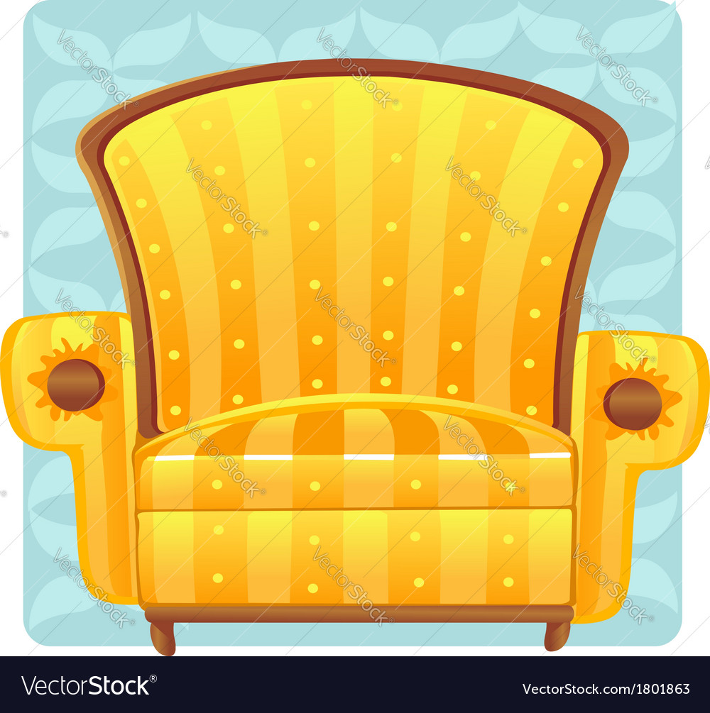 Yellow Armchair Royalty Free Vector Image Vectorstock Yellow Armchair