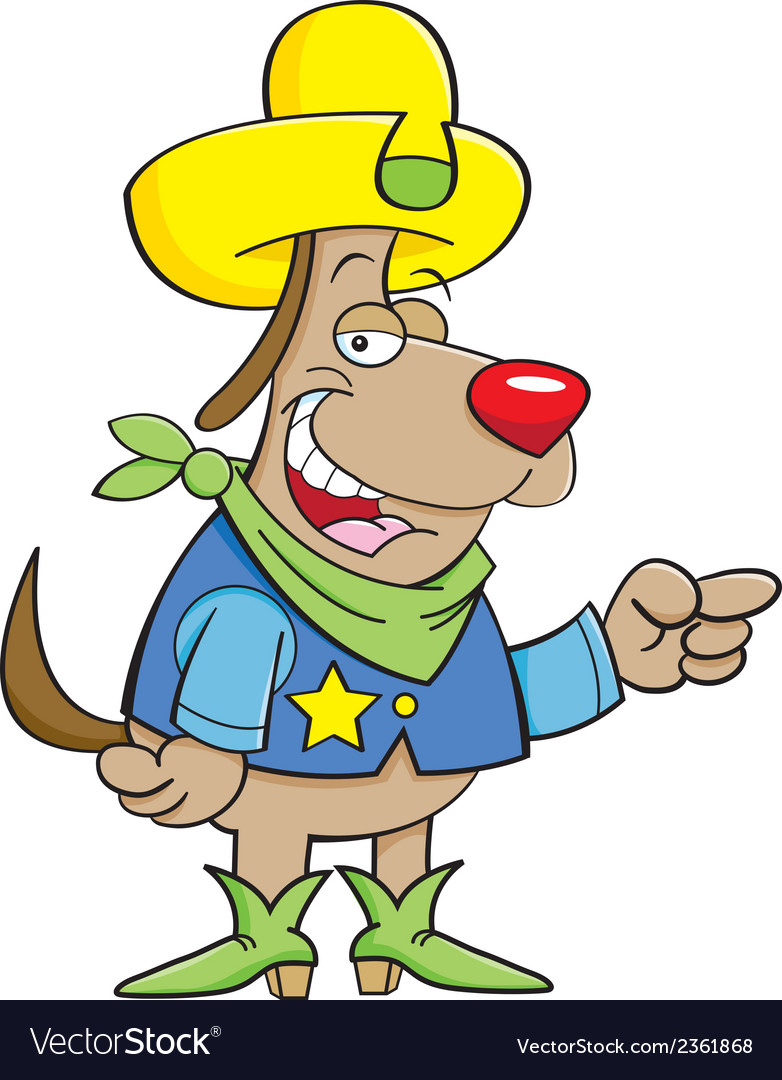 Cartoon cowboy dog Royalty Free Vector Image - VectorStock