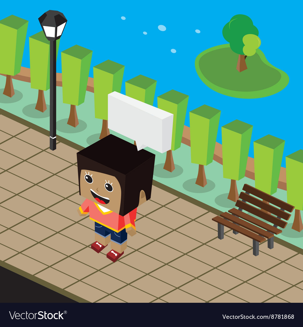 Cartoon life isometric theme Royalty Free Vector Image