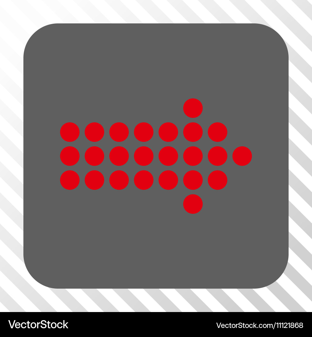 Dotted arrow right rounded square button Vector Image