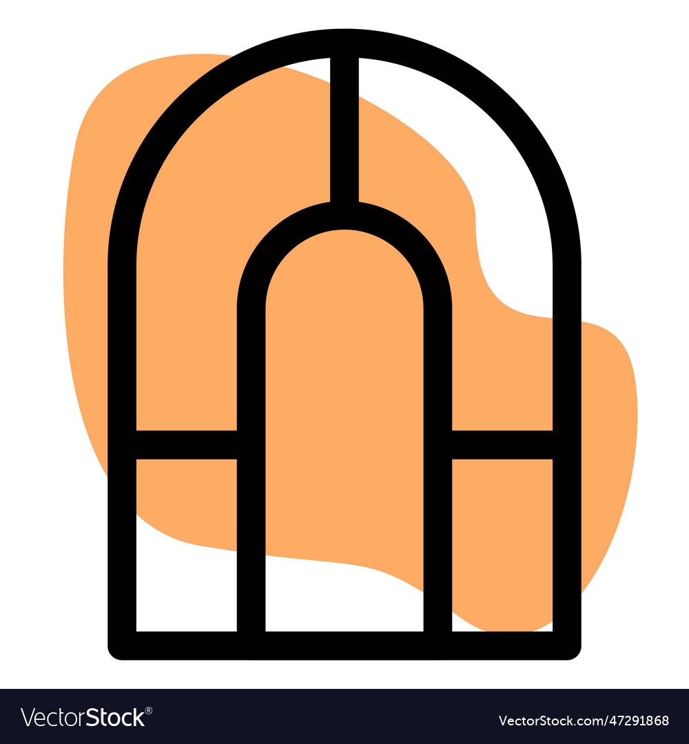Fanlight window installed for minimal sunburst Vector Image