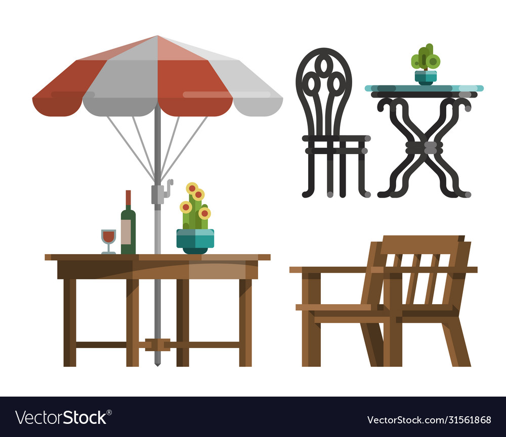 Garden design furniture Royalty Free Vector Image