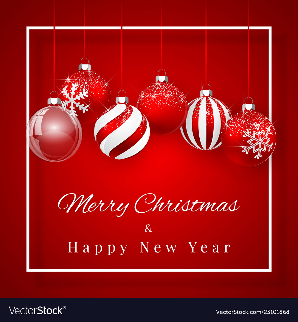 Luxury christmas design with red balls Royalty Free Vector