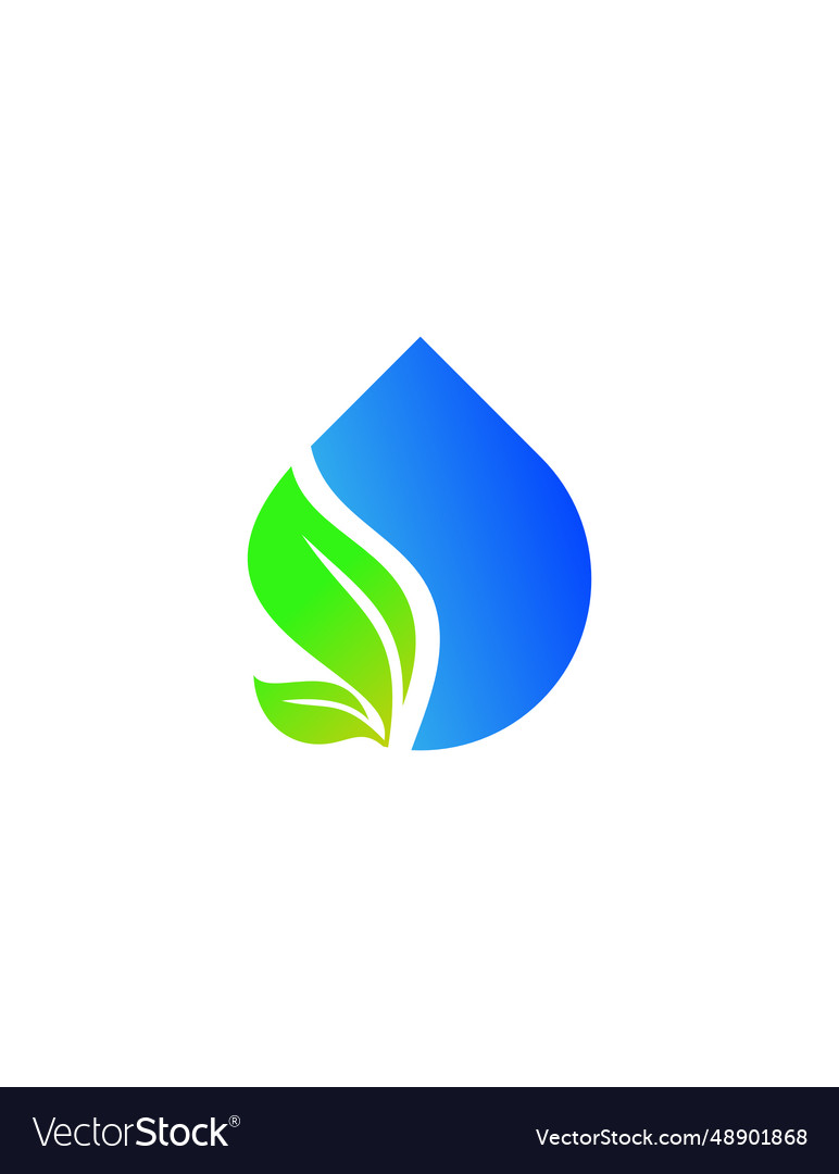 Water Drop Nature Leaf Logo Design Royalty Free Vector Image