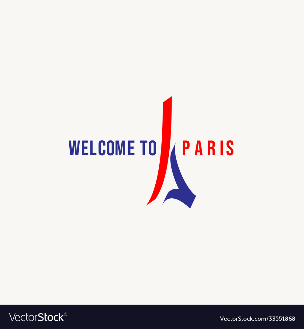 Welcome to paris logo template design Royalty Free Vector