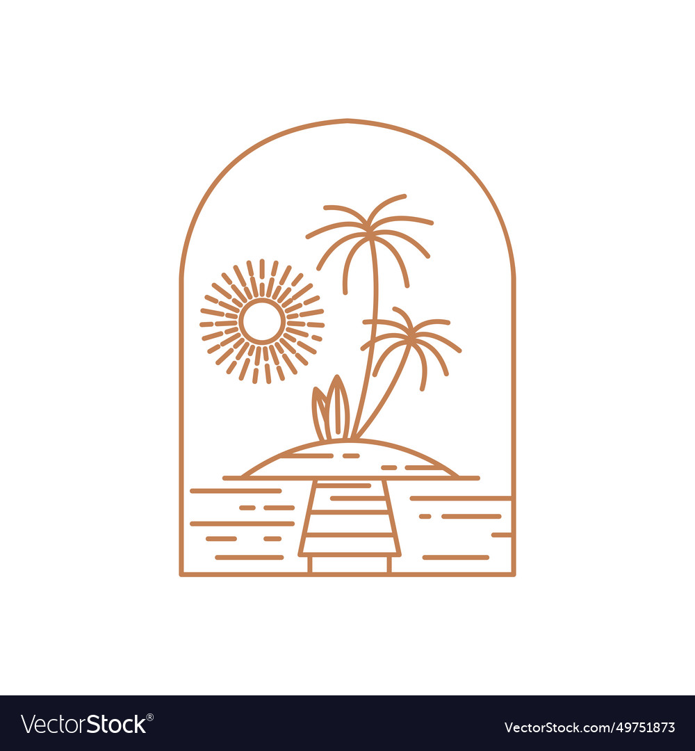 Beach logo design icon Royalty Free Vector Image