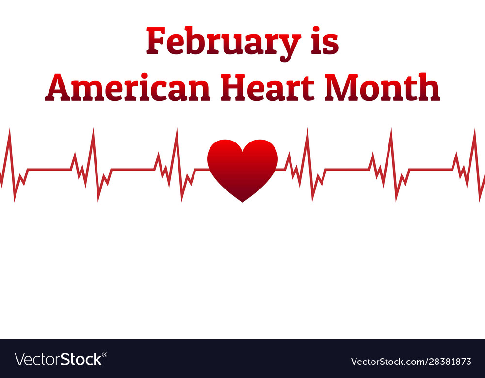 February is american heart month template Vector Image