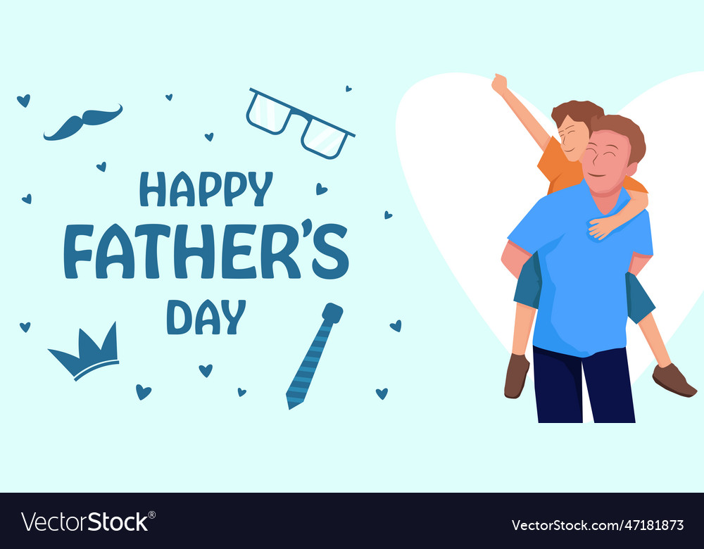 Horizontal banner happy fathers day design Vector Image