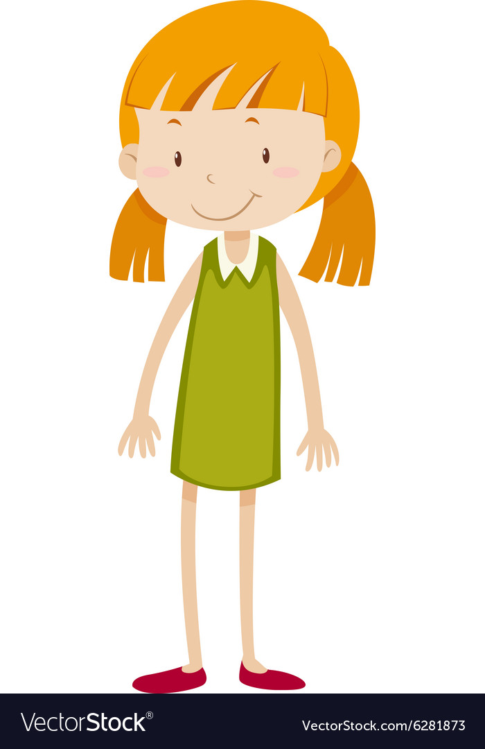 Little girl with pigtail Royalty Free Vector Image