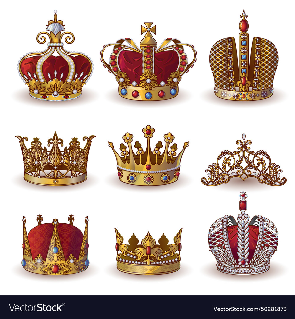 Royal Crowns Collection Royalty Free Vector Image