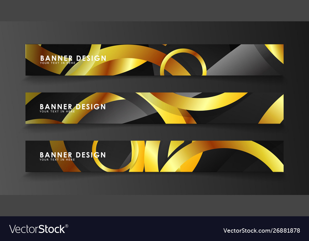 Abstract Circle Banner Fancy Golden Circle On A Vector Image