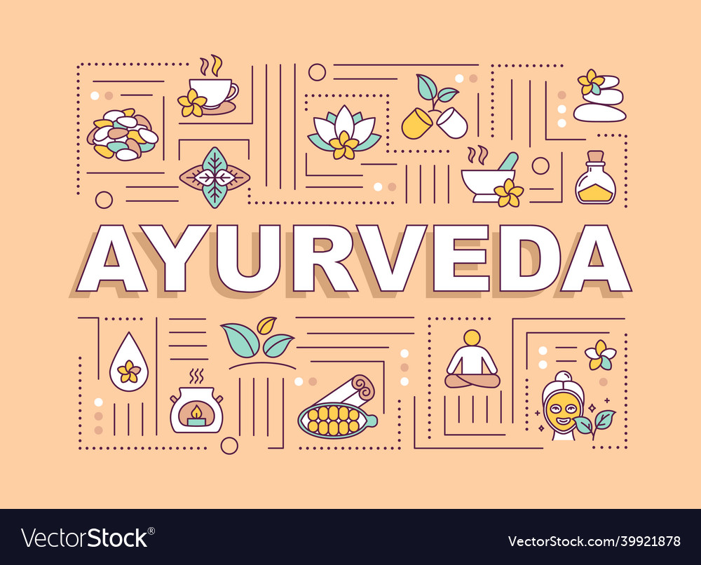 Ayurveda word concepts banner ayurvedic medicine Vector Image