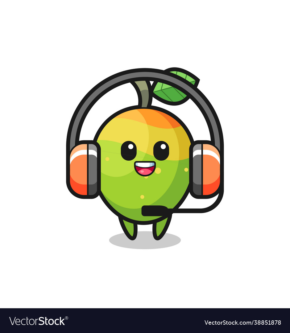 Cartoon mascot mango as a customer service Vector Image