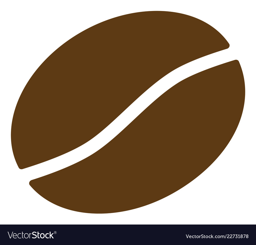 Coffee bean flat icon symbol Royalty Free Vector Image