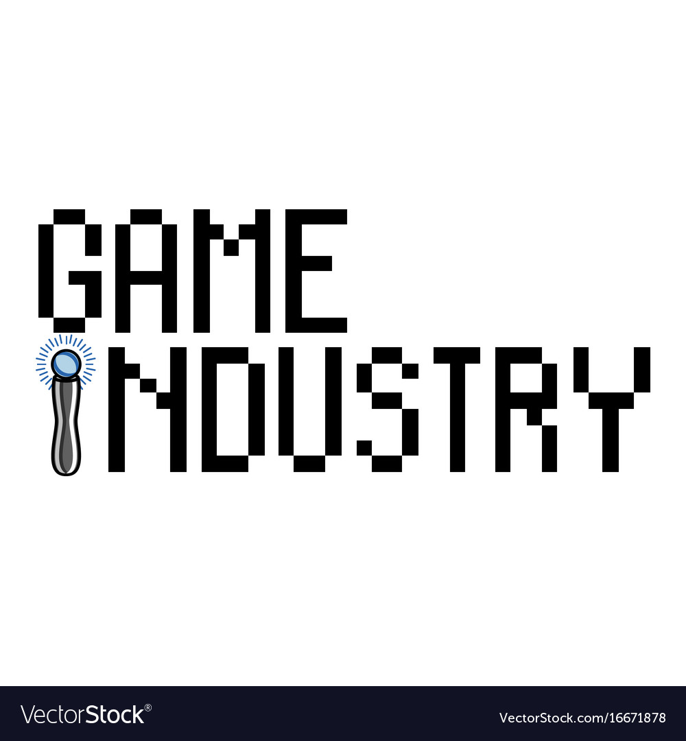Color Vintage Game Industry Emblem Royalty Free Vector Image