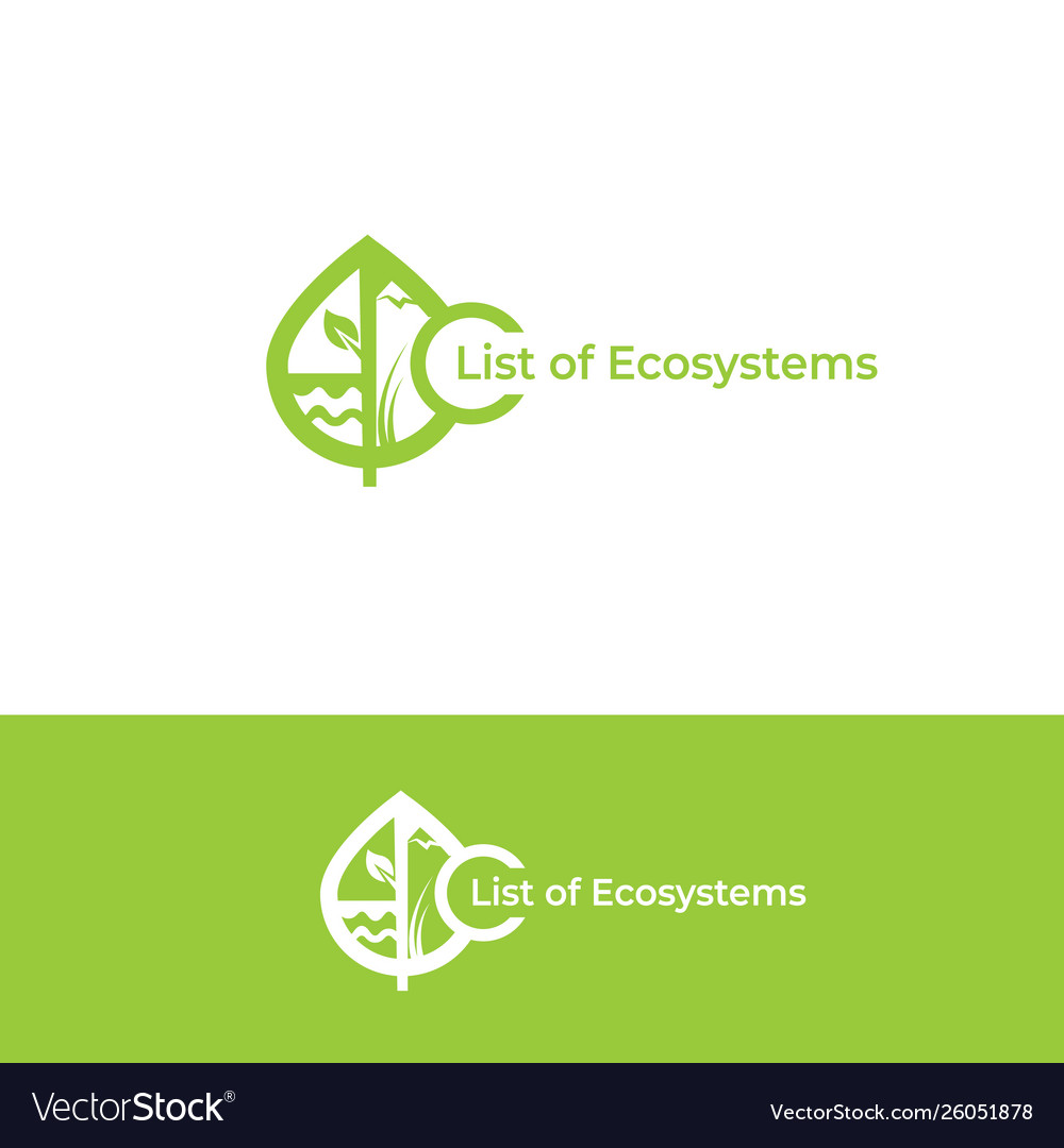 Ecosystem logo leaf icon Royalty Free Vector Image