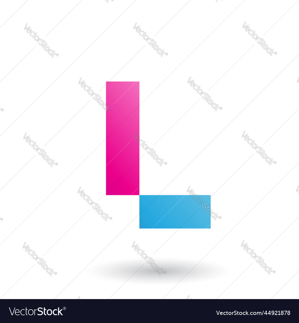 Magenta letter l with rectangular shapes Vector Image