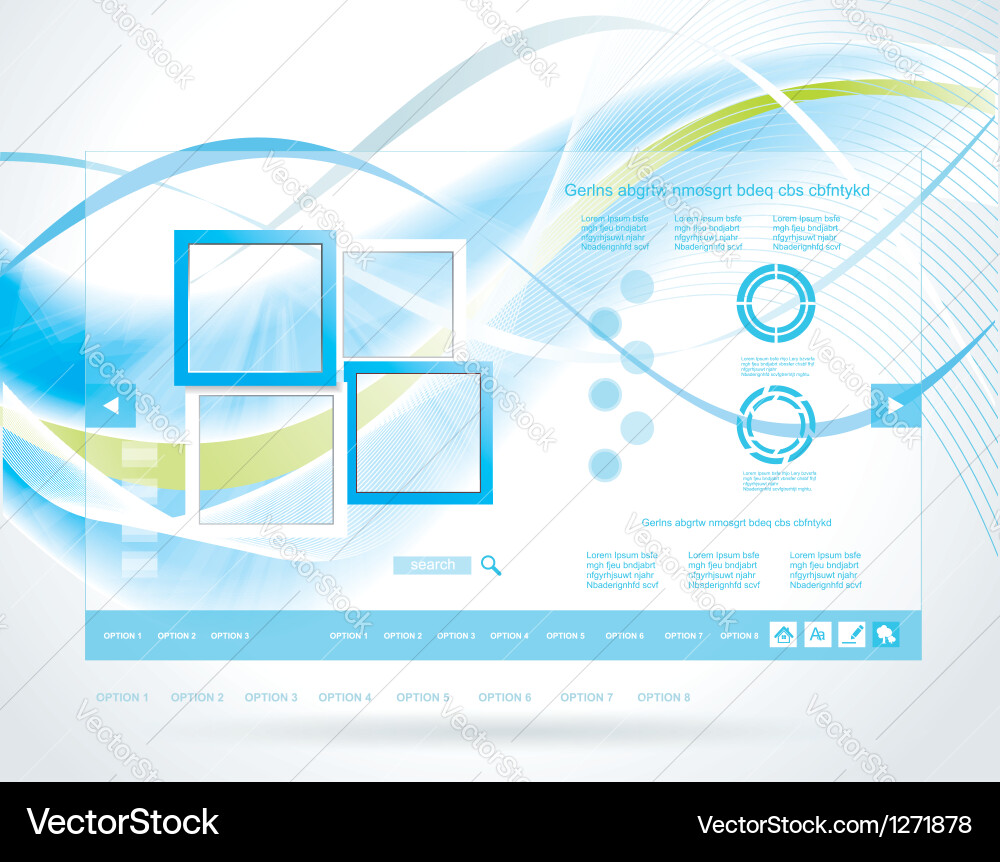 Modern blue website template Royalty Free Vector Image