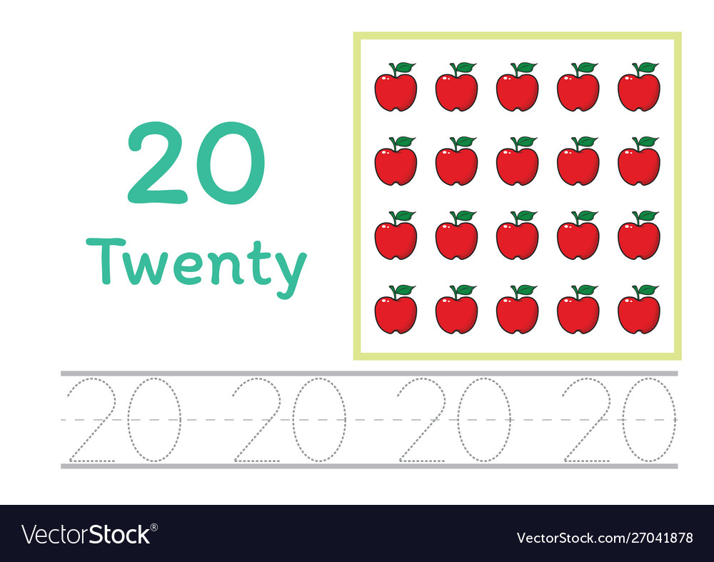 number tracing and writing tracing worksheet vector image