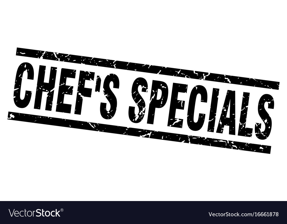 Square grunge black chefs specials stamp Vector Image