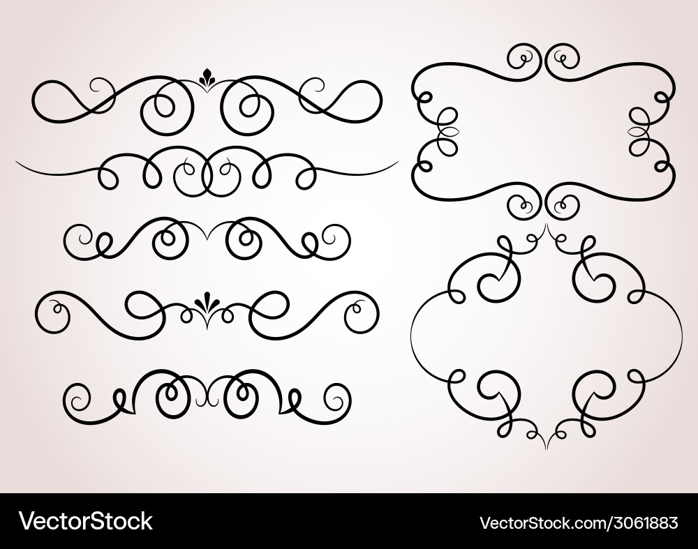 Calligraphic decorative elements Royalty Free Vector Image