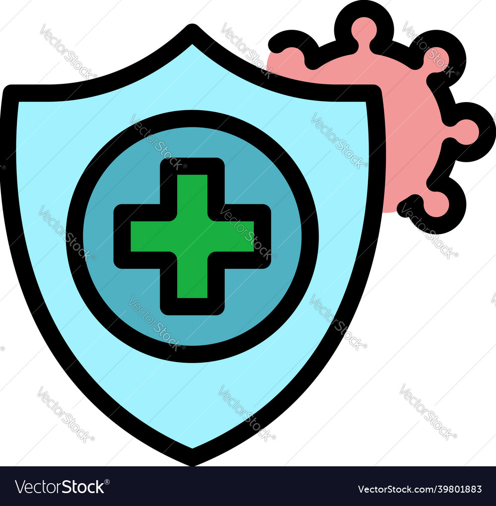 Immune shield icon color outline Royalty Free Vector Image